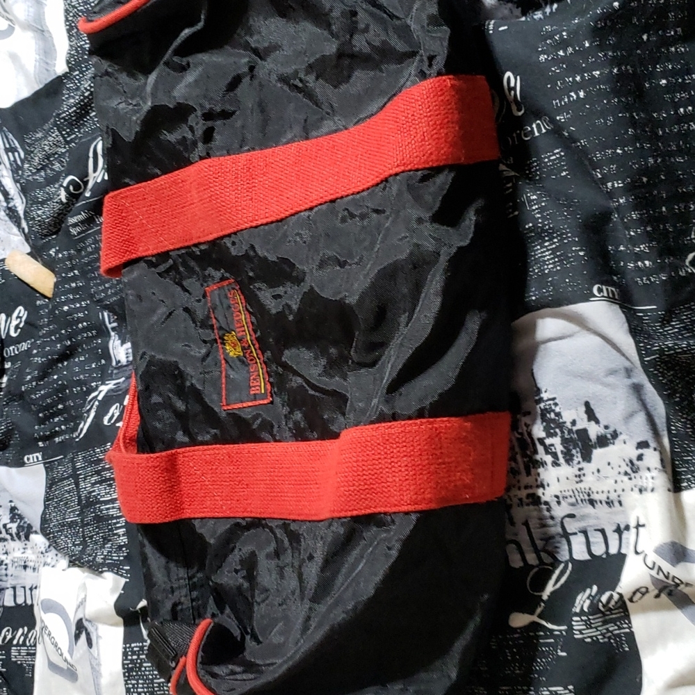 Benson & Hedges Vintage Duffel Bag Red & Black in Color
